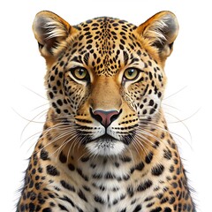 Obraz premium Close-up portrait of a leopard with intense gaze big cat