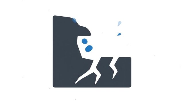 Rockslide or cliff collapse animation icon.