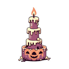 Halloween candles illustration design