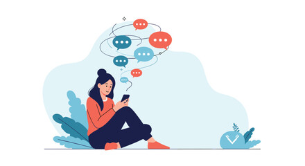 Illustrating the experience of constant notifications and messages from a mobile phone.