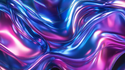 Futuristic colorful glass gradient with blue, purple, and pink transitions, layered waves, neon glow, and soft ribbed textures over black for an elegant abstract aesthetic.