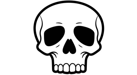 Hand drawn skull graphic iconic symbol of mortality danger halloween horror abstract representation of death isolated on white background
