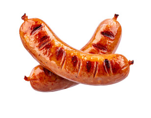 Savory Barbecue Sausage Captured in Dynamic Motion – Cutout