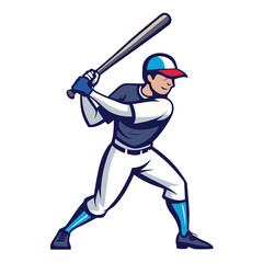 Obraz premium Focused man swinging a baseball bat, showing the intense action and power of a dedicated batter or player.