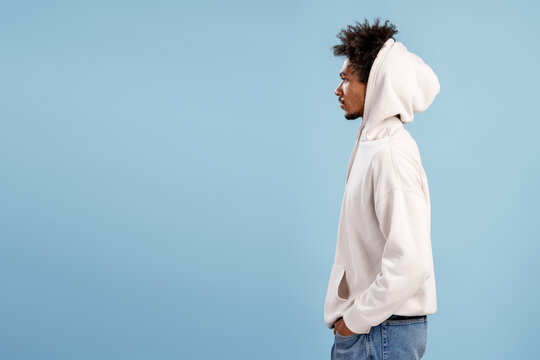 Young black man looking with casual attire