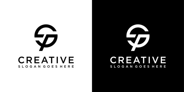 SP or PS initial letter logo design vector.