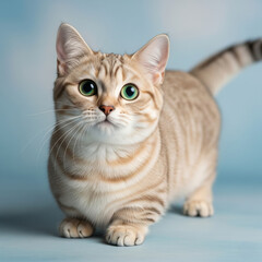 Obraz premium Short-Legged Munchkin Cat with Green Eyes 