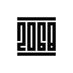 2068 logo design template, 2068 typography text, happy new year vector illustration
