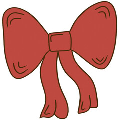 Big Red Ribbon Bow Christmas Clipart