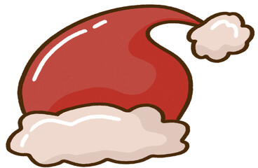 Red Santa Hat Cartoon Clipart
