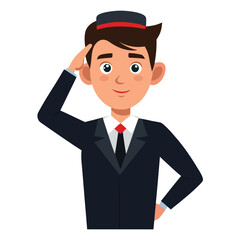 Professional man saluting formally, showing respect, discipline, authority, and official greeting.