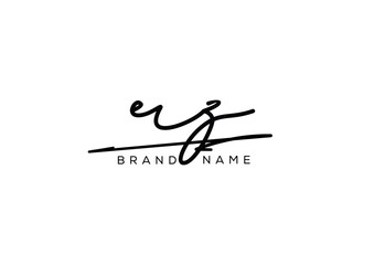 RZ letter elegant cursive beauty handwriting logo.