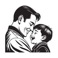 Father and Son Joyful Moment Illustration