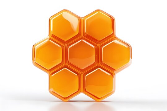 Illustrative depiction showcasing a section of honeycomb dripping with luscious golden honey, featuring a detailed hexagonal structure, emphasizing the rich color and glistening texture