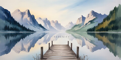 “Serenity Beckons – Walk the Dock into Mountain Mirror Waters”

