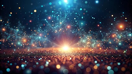 Dark Gradient With Scattered Glowing Particles Sci Fi