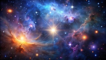 Obraz premium Dark Space Background With Stars And Nebula Cosmic