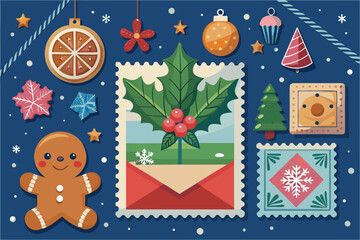 christmas stamps set