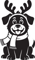 Christmas Dog Silhouette Vector Design