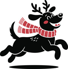 Christmas Dog Silhouette Vector Design