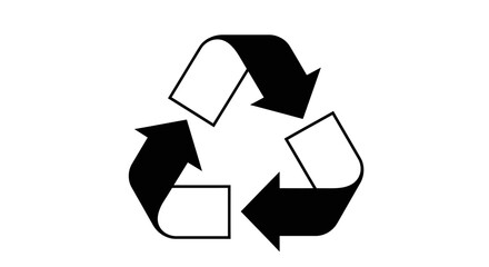 Universal recycle symbol icon clean minimalist design environment sustainability concept arrow loop symbol for eco friendly practices resource conservation isolated on white background