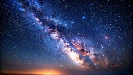 Fototapeta premium Night Sky With Faint Stars Dark Minimal Space Background