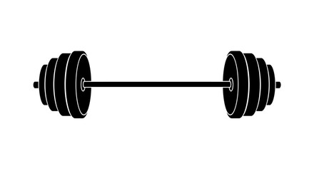Dynamic barbell silhouette for fitness workouts and strength training equipment sports recreation exercise gym equipment weightlifting equipment isolated on white background