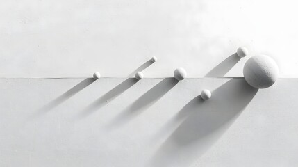 Minimalist abstract composition featuring soft white spherical shapes arranged on a textured light surface, creating a serene modern design ideal for clean backgrounds, creative layouts, and contempor