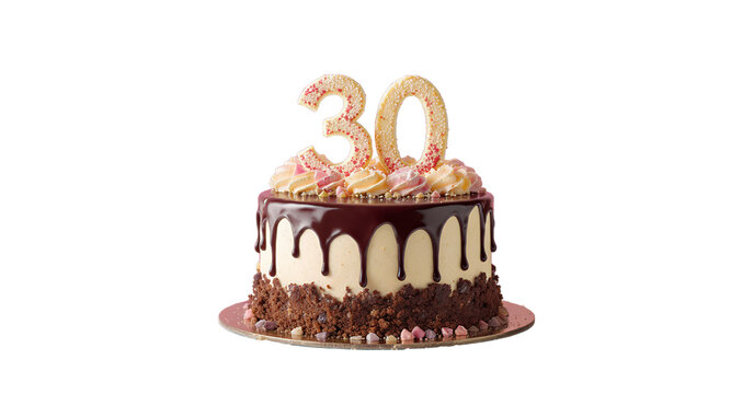 Celebration Cake with Number 30 Topping