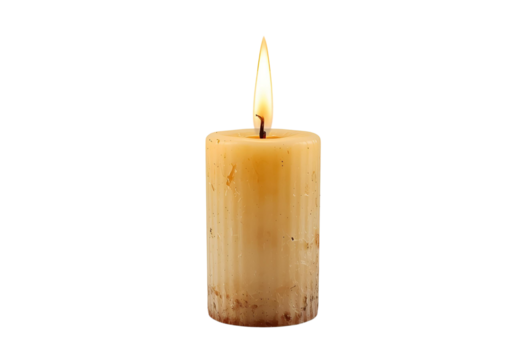 Antique burnt candle for rustic decor, vintage ambiance, warm lighting, classic charm, cozy settings, photography props, collectible pieces, and timeless elegance.