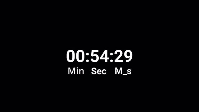 One minute circle countdown timer animation, 60 seconds countdown from 60 to 0 seconds on transparent background, Countdown video in 4k.

