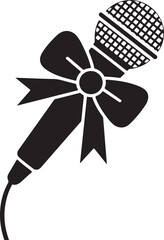Christmas Karaoke Microphone Silhouette Vector