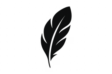 Black feather quill simple vector silhouette icon