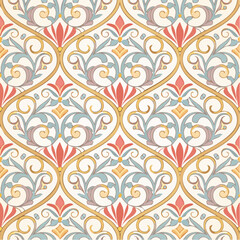 france, french, art, nouveau, floral, flower, bloom, petal, motif, pattern, seamless, repeat, vector, design, outline, art, decor, ornamental, decorative, culture, heritage, tradition, vintage, elegan