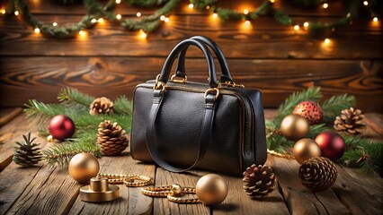 Luxury Black Bag with Small Ornaments Photography