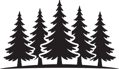 Obraz premium Christmas Tree Farm Silhouette Vector Design