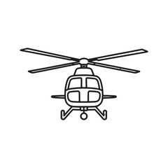 Fototapeta premium Helicopter Line Art Illustration with Simple Design and Front View for Transportation Themed Creative Projects