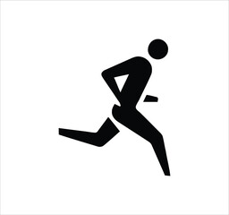 Man standing, walking, and running icon set. People symbols showing person in motion and posture. Human figure standing, walking, and running poses. Outline vector illustration.