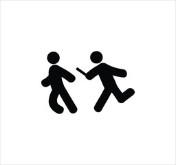 Man standing, walking, and running icon set. People symbols showing person in motion and posture. Human figure standing, walking, and running poses. Outline vector illustration.