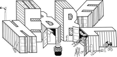 New text on cement wall stock