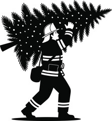 Fashion illustration of a young man with headphones listening music, a black silhouette art vector for people