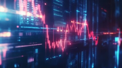 Abstract digital data visualization with colorful graphs - Powered by Adobe