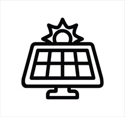 Solar Energy vector Line Icons Set Renewable Power Panel Eco Energy