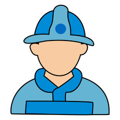 Firefighter Wearing Helmet Illustration