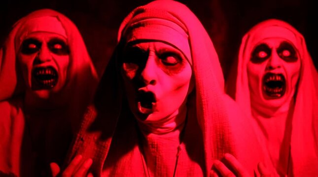Rap on Halloween night. Ugly, demonic and sinister performers on magic night. Hag