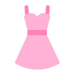 vector illustration of a pink dress in modern minimal style. Ideal for fashion store graphics, online boutique visuals, women’s clothing ads, and Black Friday sale designs.