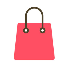 red shopping bag vector illustration.