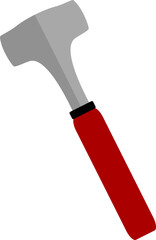 Illustration of a Red Handled Hammer