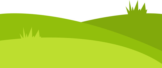 Obraz premium Illustration of Green Grass Hills Landscape