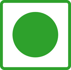 Green dot of vegetarian food item symbol